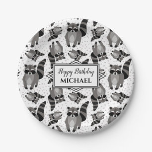 Raccoon Custom Birthday Party Pappteller