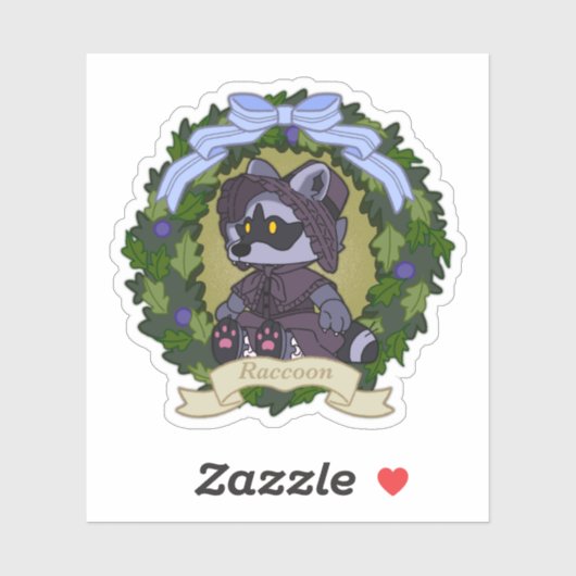 Raccoon Custom-Cut Vinyl Sticker (Blatt)