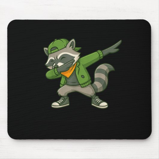 Raccoon Dab Streetwear Clic Funny For Men Women Ki Mousepad (Vorne)