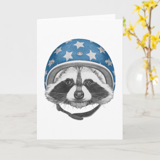 Raccoon Daredevil Karte (Gelbe Blume)