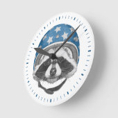 Raccoon Daredevil Runde Wanduhr (Winkel)