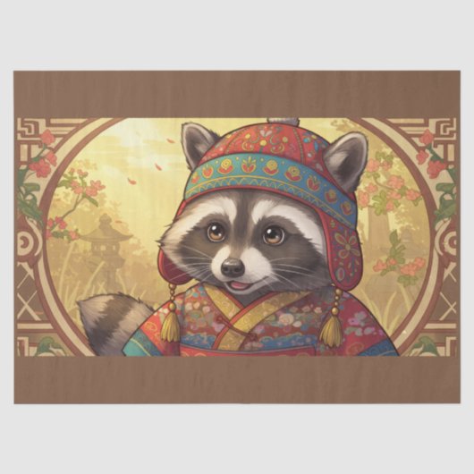 Raccoon der China Seidenpapier (Vorderseite)