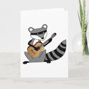 Raccoon, der Gitarre spielt Karte