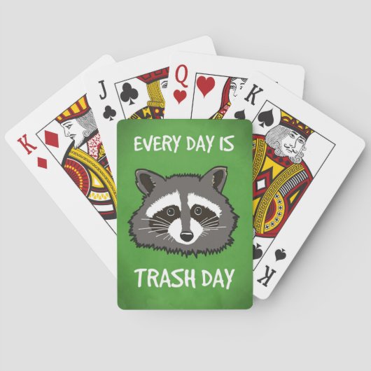 Raccoon, der jeden Tag verschmutzt wird Spielkarten (Rückseite)