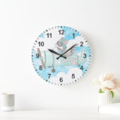 Raccoon des Flugzeugführers Große Wanduhr (Zuhause)