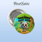 Raccoon, die Erde wieder groß machen, die Umwelt Button