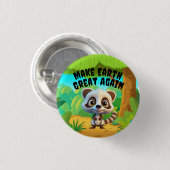 Raccoon, die Erde wieder groß machen, die Umwelt Button (Vorne & Hinten)