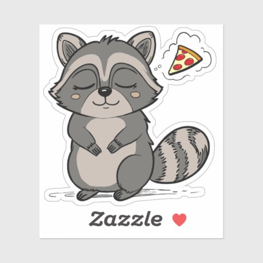 Raccoon Dream - Pizza! Aufkleber (Blatt)