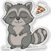 Raccoon Dream - Pizza! Aufkleber (Vorderseite)
