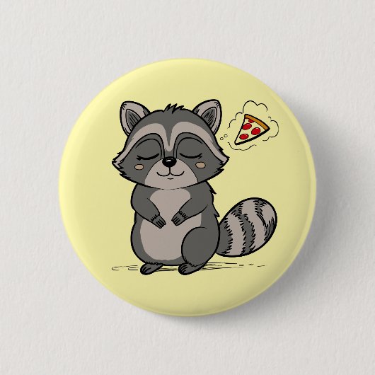 Raccoon Dream - Pizza! Button (Vorderseite)