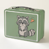 Raccoon Dream - Pizza! Metall Brotdose (Rückseite)