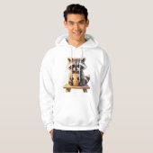 Raccoon Drinking Iced Coffee Hoodie (Vorne ganz)
