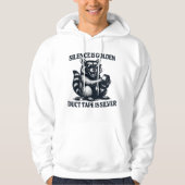 Raccoon Duct Tape Silver Quote Hoodie (Vorderseite)