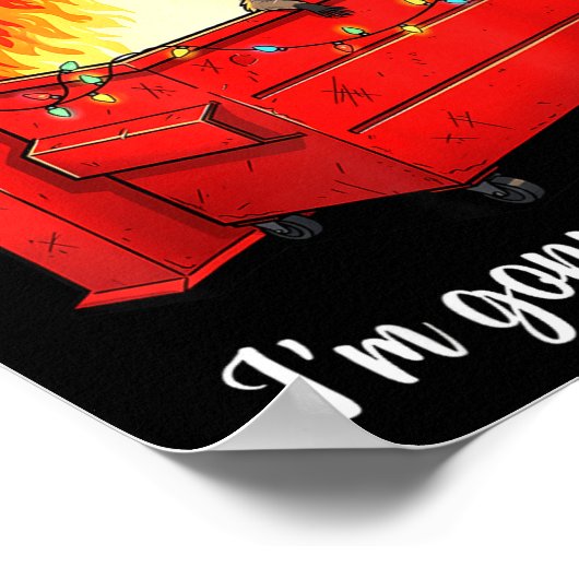 Raccoon Dumpster Fire Christmas Lights Funny Racco Poster (Ecke)