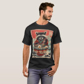 Raccoon Eating Ramen Japanisch Noodles Racoon Anim T-Shirt (Vorne ganz)