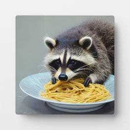 Raccoon Eating Spaghetti Fotoplatte