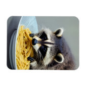 Raccoon Eating Spaghetti Magnet (Horizontal)