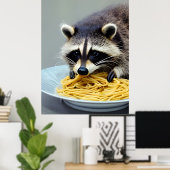 Raccoon Eating Spaghetti Poster (Heimbüro)
