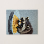 Raccoon Eating Spaghetti Puzzle (Horizontal)