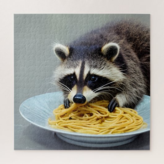 Raccoon Eating Spaghetti Puzzle (Vertikal)