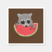 Raccoon Eating Watermelone Serviette (Vorderseite)
