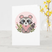 Raccoon Ein Herz für den Valentinstag Karte (Gelbe Blume)