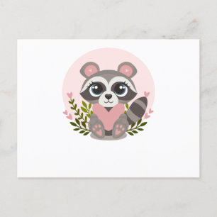 Raccoon Ein Herz für den Valentinstag Postkarte