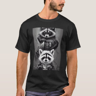 Raccoon Evil Lächeln Dunkler Horror Grafikdesign T-Shirt