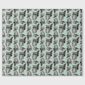 Raccoon-Familie Geschenkpapier (Flach)