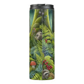 Raccoon-Familie in Sunlit Forest Thermosbecher (Rückseite)