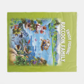 RACCOON FAMILY Enjoy Fishing Fleecedecke (Vorderseite (Horizontal))