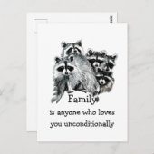 Raccoon Family Liebe Zitat Tierart Postkarte (Vorne/Hinten)