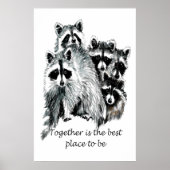 Raccoon Family Principe Kunst - "Zusammen Poster (Vorne)