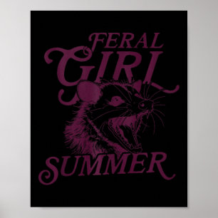 Raccoon Feral Girl Sommer Tank Top Poster