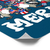 Raccoon Fireworks Sonnenbrille Hat Merica Funny 4. Poster (Ecke)