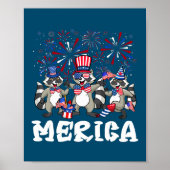 Raccoon Fireworks Sonnenbrille Hat Merica Funny 4. Poster (Vorne)