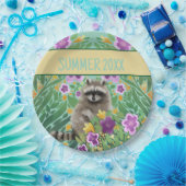 Raccoon Floral Summer Pappteller (Party)