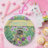Raccoon Floral Summer Pappteller (Party)