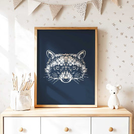 Raccoon | Forest Animal Raccoon Wall Print Poster