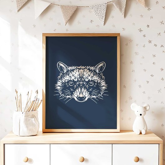 Raccoon | Forest Animal Raccoon Wall Print Poster