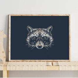 Raccoon | Forest Animal Raccoon Wall Print Poster