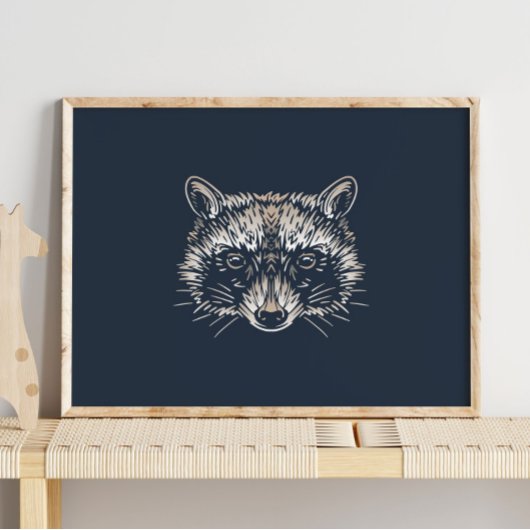 Raccoon | Forest Animal Raccoon Wall Print Poster
