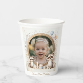 Raccoon-Foto-Rahmen für Kinder zum Geburtstag Pappbecher