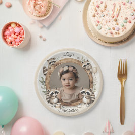 Raccoon-Foto-Rahmen für Kinder zum Geburtstag Pappteller