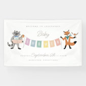 Raccoon Fox Forest Friends Neutral Baby Dusche Banner (Horizontal)