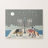 Raccoon.Fox.Magpie 2Hanukkah 11x14 Puzzle (Horizontal)