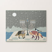 Raccoon.Fox.Magpie am Fuß der Wüste Hanukkah Puzzle (Horizontal)