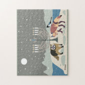 Raccoon.Fox.Magpie am Fuß der Wüste Hanukkah Puzzle (Vertikal)