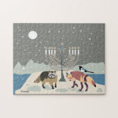 Raccoon.Fox.Magpie Hanukkah 11x14 Puzzle (Horizontal)
