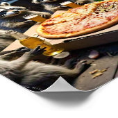 Raccoon Friday Pizza night Poster (Ecke)